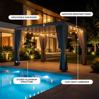 Pergola motorisée en aluminium, étanche, anti-moustiques, avec drainage, écologique et résistante au vent, pour entrepreneur