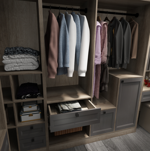 Ensemble de chambre à coucher moderne en bois massif avec îlot, <span class=keywords><strong>dressing</strong></span>, bureau et coiffeuse <span class=keywords><strong>sur</strong></span> mesure - Product Image 4