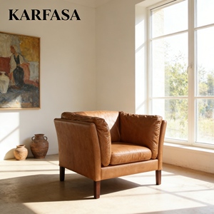 Canapé-lit carré moderne en <span class=keywords><strong>cuir</strong></span> véritable, confortable, couleur personnalisable, une place, pour salon, mobilier d'hôtel - Product Image 3