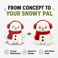 Peluche Bonhomme de Neige de Noël Personnalisée, Poupée d'Hiver Douce Rembourrée avec Cache-Oreilles Rouges et Écharpe, Décoration, Cadeau de Boutique, Faible MOQ, OEM, ODM