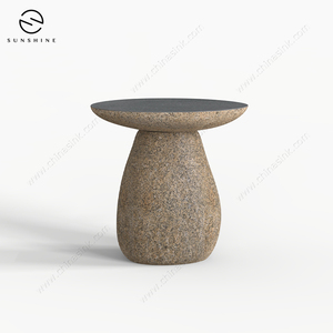 Table basse en pierre, design minimaliste, faite à la main, mobilier moderne pour salon - Product Image 3