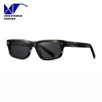 Lunettes de soleil rectangulaires en acétate sur mesure OEM, taille 55-17-147, polarisées UV400, pour adultes unisexes, fabricant chinois
