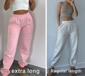 <span class=keywords><strong>Pantaloni</strong></span> da <span class=keywords><strong>donna</strong></span> extra lunghi per 185cm di altezza da <span class=keywords><strong>donna</strong></span> con fascia elastica bassa MOQ <span class=keywords><strong>pantaloni</strong></span> da jogging in cotone 330gsm - Product Image 5