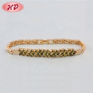 Pulsera de tenis chapada en oro para mujer con circonitas marquesa y cristales multicolor incrustados, joyería de muñeca para bodas, fiestas y banquetes - Product Image 5