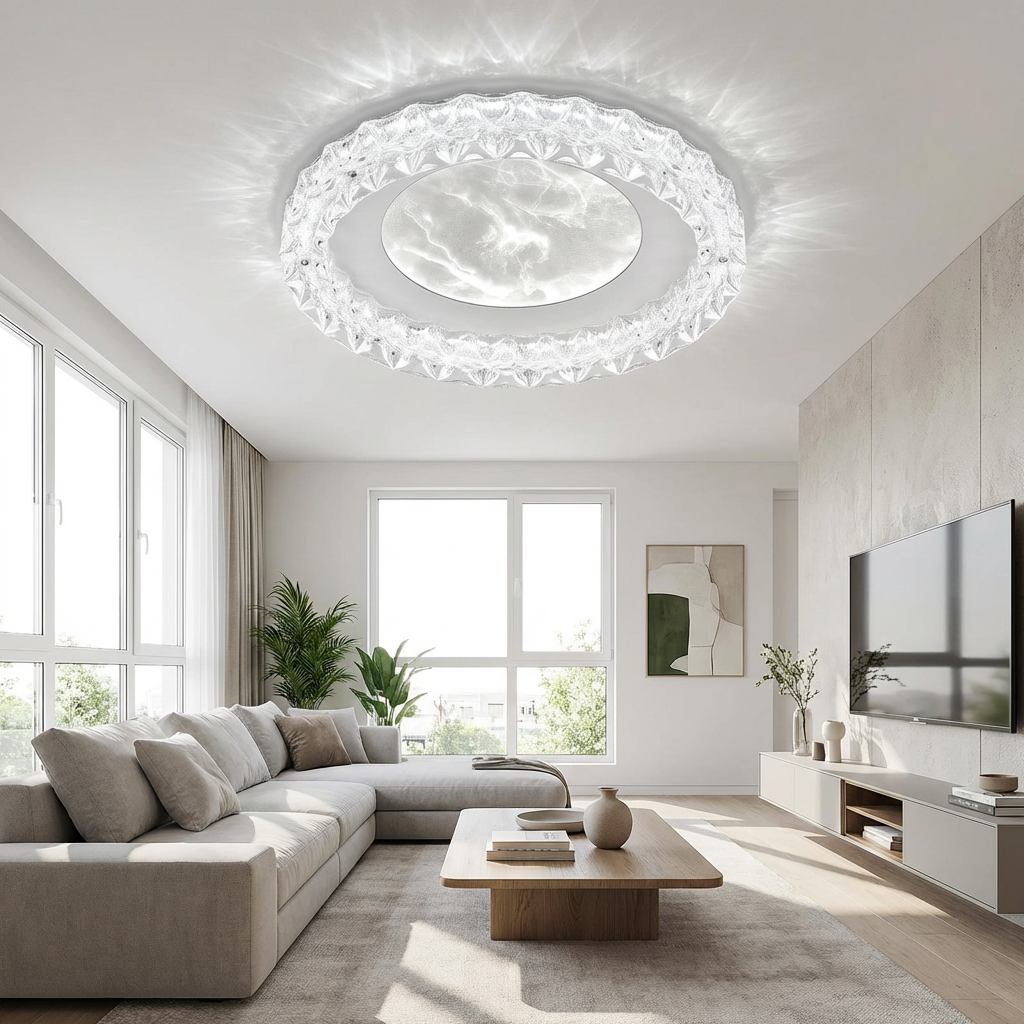 Marble Pattern Center LED Ceiling Light Luxury Lamp for Contemporary Living Room Bedroom Home Interior Decoration Lighting