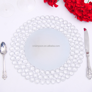 Plato de Presentación de Metal con Borde de Cristal, Ecológico, de 13 Pulgadas, Diseño Adorable, Moderno, Personalizado, para Uso en el Hogar, Hoteles, Restaurantes y Bodas - Product Image 2