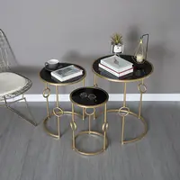 Mesa de centro redonda de hierro nórdico, sofá pequeño para apartamento, mesa de té, sala de estar sencilla moderna, mesa redonda geométrica