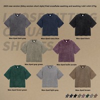 T-shirts unisexes pour hommes et femmes, style vintage ample, à manches courtes, effet délavé flocon de neige, coupe ample
