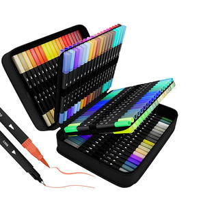 100 marqueurs de couleur pointe fine et pointe de pinceau double pinceau stylos marqueurs pour enfants adultes livres de coloriage Bullet journaux - Product Image 1