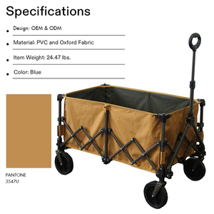 Portable Outdoor Folding Trolley <strong>Wagon</strong> Cart for <strong>Beach</strong> Garden Camping Luxury Park Utility OEM Customizable Roll Container Storage - Product Image 2