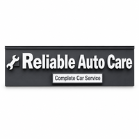 Enseigne murale 3D en lettres dorées « Reliable Auto Care » pour atelier de réparation automobile avec logo clé à molette