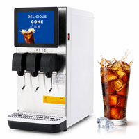 Distributeur de soda commercial à 3 têtes, direct usine, avec écran publicitaire personnalisé et logo, pour la restauration