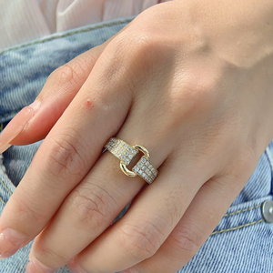 อาซูโอ 18K ทองคำแท้สีเหลืองเพชรธรรมชาติ 0.50 กะรัต ทรงบริลเลียนท์ ดีไซน์หรูหรา แหวนแฟชั่น ของขวัญสำหรับงานหมั้นของผู้หญิง - Product Image 6