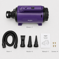 Sèche-cheveux pour animaux Shernbao 1500W, portable, double température, faible bruit, pour la maison, le salon d'animalerie et le detailing automobile