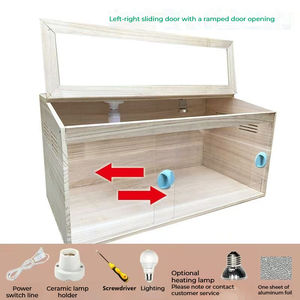 नए पोर्टेबल लकड़ी के हैमस्टर पिंजरे में सहायक शीर्ष छोटे जानवर छोटे जानवर गिनी सूअरों बिल्लियों कुत्ते ऐक्रेलिक शीट की विशेषता वाले कुत्ते - Product Image 6