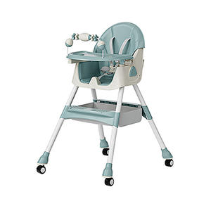 Silla alta ajustable para bebés de 0 a 12 meses, altura regulable, con bandeja y cesta de almacenamiento, diseño portátil - Product Image 1