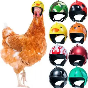 خوذة مضحكة مزينة بالطيور والدجاج للبيع بالجملة إكسسوارات زي حيوانات أليفة قبعة غطاء رأس خوذة دجاجة تأثيرية