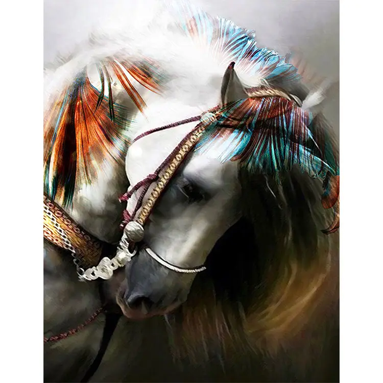 light luxury horse artwork crystal porcelain decor wall painting for home