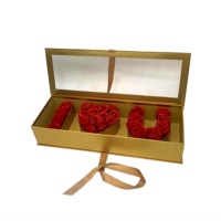 Saint Valentin je t'aime fenêtre transparente boîte à fleurs en relief lettre personnalisable combinaison fleur emballage boîte-cadeau