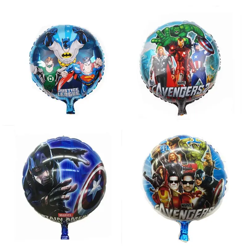 FUXIN Spiderman America Captain Man Iron Globos Set Super-heros Foil Balloon Décoration de fête d'anniversaire pour enfants