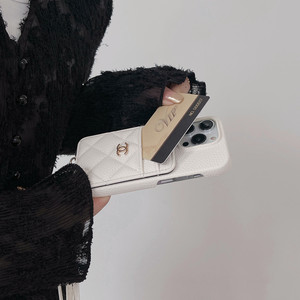 Étui de téléphone de luxe matelassé en cuir avec porte-cartes et cordon pour iPhone 17 16 15 <span class=keywords><strong>Pro</strong></span> Max 14 <span class=keywords><strong>Samsung</strong></span> <span class=keywords><strong>Galaxy</strong></span> S25 Ultra - Product Image 4
