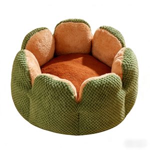 YG-YP675 Personalisiertes Einfaches Blumen-Halboffenes Plüsch-Haustierbett für Katzen & Hunde - Product Image 1