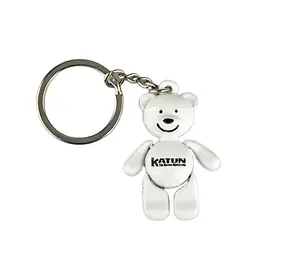 Biểu tượng tùy chỉnh 3D mini Bear Keychain Nickel/sier mạ kim loại New York lưu niệm & khuyến mại Carabiner