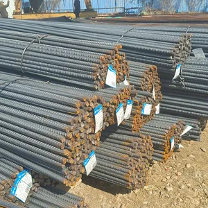 قضبان فولاذية لولبية للتشييد متشوهة مقاسات 6 مم و8 مم و12 مم مواد بناء مستقيمة مستديرة حديد فولاذي للتسليح