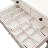 Organisateur de tiroir en plastique moderne et simple avec séparateurs intégrés, compartiments réglables, design empilable pour cosmétiques et rouges à lèvres