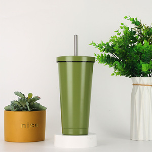 Thermos Moderno Minimalista in Acciaio Inox 304 con Bocca Larga, Tazza Riutilizzabile con Coperchio Isolante e Cannuccia per Vino o Caffè, per Ragazze - Product Image 6