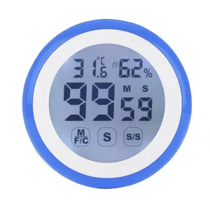 countdown timer touchable screen digital loud timer for kitchen with temperature humidity back light magnet on wall