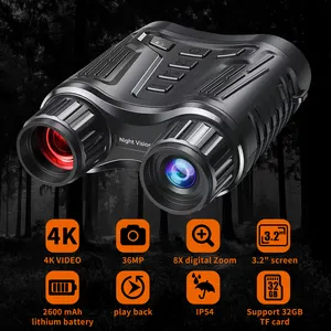 Newly Upgraded Type-C 4K 36MP Night Vision Binocular 8X Zoom 7 Levels IR 300 Meters Total Darkness Hunting Digital Infrared NVG