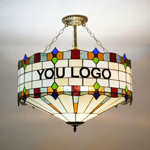 Factory Custom PIZZA Restaurant HUT <strong>Vintage</strong> Round/Square OEM Stained <strong>Glass</strong> <strong>Lamp</strong> <strong>Shades</strong> for Table <strong>Lamp</strong> Pendant <strong>Lamp</strong> Decor <strong>Shade</strong> - Product Image 4