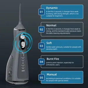Portable Water Flosser Dentaire Oral Irrigator Pick 5 Modes Rotation <span class=keywords><strong>Jet</strong></span> <span class=keywords><strong>Pour</strong></span> Le Nettoyage Des <span class=keywords><strong>Dents</strong></span> Fil Floss Bouche Machine À Laver - Product Image 4