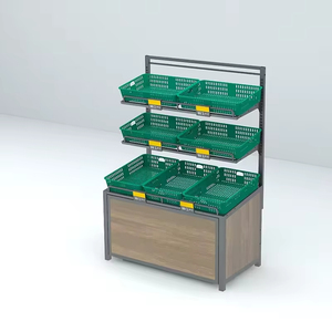 Rak penyimpan buah dan sayur, dengan sistem dekorasi, rak pajangan toko logam - Product Image 1