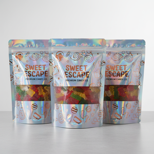 Tranches de pastèque sans additifs, <span class=keywords><strong>film</strong></span> métallisé, fermeture ziplock, scellage fraîcheur, Pick & Mix, 4oz, sans BPA, sachet stand-up - Product Image 1