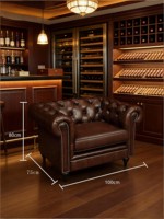 Ensemble de canapés en cuir rétro de haute qualité, 100% cuir grainé premium, canapé Chesterfield, meubles de salon de luxe