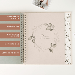 Journal de bébé personnalisable en lin, livre de souvenirs de l'enfance, livre de mémoire, journal de croissance mensuel pour bébé garçon ou fille - Product Image 2