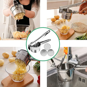 <span class=keywords><strong>Presse</strong></span>-purée et écraseur à pommes de terre en acier inoxydable confortable pour les frites - Product Image 2