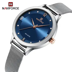 NAVIFORCE – montre-bracelet de luxe pour femmes, en acier inoxydable, à Quartz, robe délicate, nouvelle collection 5023