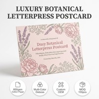 Tarjeta postal de regalo personalizada de alta gama, invitación de boda con letras impresas en relieve, papel de algodón de 600 g/m², OEM