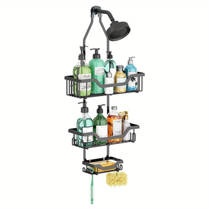 Support <span class=keywords><strong>de</strong></span> rangement en métal pour salle <span class=keywords><strong>de</strong></span> bain avec fonction <span class=keywords><strong>de</strong></span> suspension <span class=keywords><strong>de</strong></span> <span class=keywords><strong>pommeau</strong></span> <span class=keywords><strong>de</strong></span> <span class=keywords><strong>douche</strong></span> Crochets muraux et porte-savon pour l'organisation <span class=keywords><strong>de</strong></span> l'espace - Product Image 1