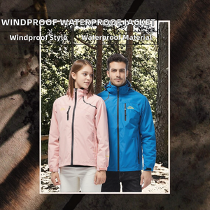 Unisex Windproof Hooded Varsity <b>Jacket</b> with <b>Mandarin</b> <b>Collar</b> Zipper Casual Winter Sporty Outdoor Wear Pink Blue Regular Fit - Product Image 2