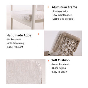 Sillas Apilables de Aluminio para Exteriores, Muebles de Jardín, Patio, Balcón, Sillas de Comedor con Brazos para Cafetería, Restaurante, Hotel - Product Image 2