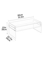 Portable Écologique Acrylique Clair Rectangle Lucite Table Basse Transparent Présentoir pour Salon