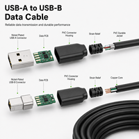 Kabel Printer USB 2.0 Pabrik Cina 0.5m Cetakan Pribadi Warna dan Panjang Sesuai Pesanan