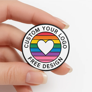 Custom Lapel Pins Logo Round Soft Enamel Brooch Badge Rainbow Heart Gift Item Pride Pins Metalicos Pin Manufacturer Free Artwork