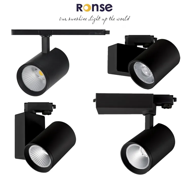 RONSE Commercial Project Track Light Spot DALI Focus Ceiling Rail Lighting Track System Led Spot 20w 30w 40w COB Led Track Light