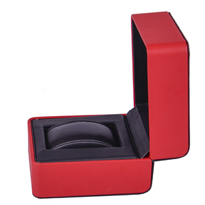Custom Logo PU Leather Watch <b>Box</b> <b>Red</b> Luxury Wrist Single <b>Gift</b> <b>Box</b> Packaging Watch Organizer <b>Box</b> - Product Image 3