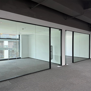 Pared Divisoria <span class=keywords><strong>de</strong></span> <span class=keywords><strong>Vidrio</strong></span> Templado con Marco <span class=keywords><strong>de</strong></span> Aluminio para <span class=keywords><strong>Oficina</strong></span> o Sala <span class=keywords><strong>de</strong></span> Reuniones, Diseño Moderno, Proveedor <span class=keywords><strong>de</strong></span> Fábrica - Product Image 1